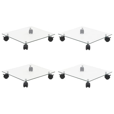 Pflanzenroller 4 Stk. 35x35 cm Hartglas Quadratisch